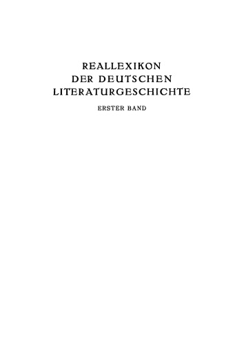 Reallexikon der deutschen Literaturgeschichte: Band 1 Abenteuerroman - Hyperbel