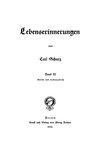 Lebenserinnerungen: Band 3 Briefe und Lebensabriß