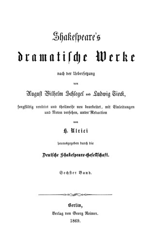 Shakespeare’s dramatische Werke: Band 6 Hamlet, Prinz von Dänmark
