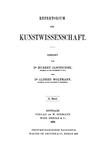 Repertorium für Kunstwissenschaft: Band 2