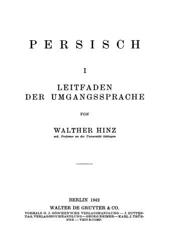 Persisch I: Leitfaden der Umgangssprache