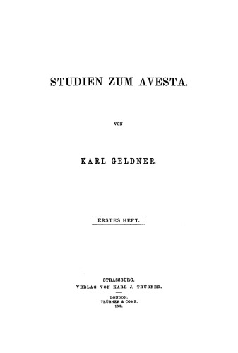 Studien zum Avesta. Erstes Heft.