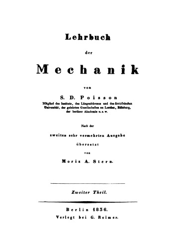 Lehrbuch der Mechanik: Teil 2