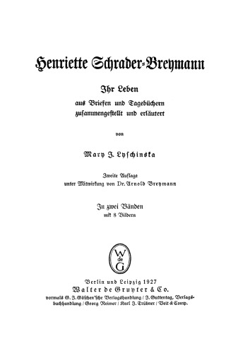Henriette Schrader-Breymann: Band 2