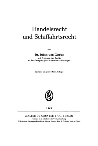 Handelsrecht und Schiffahrtsrecht