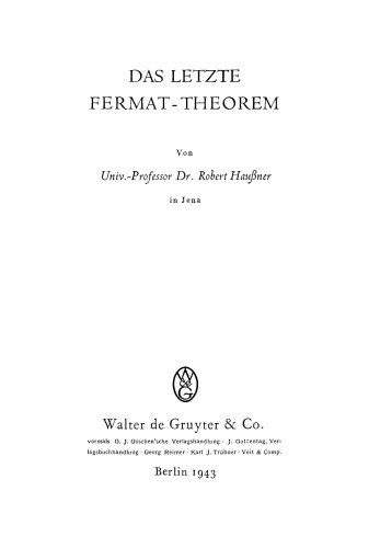 Das letzte Fermat-Theorem