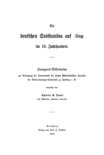 Die deutschen Substantiva auf -ling im 18. Jahrhundert