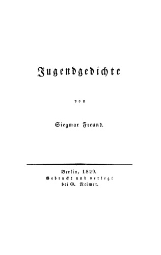 Jugendgedichte