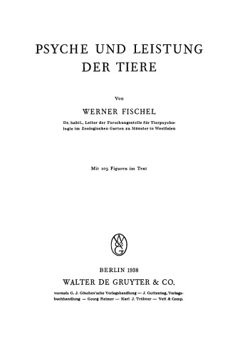 Psyche und Leistung der Tiere