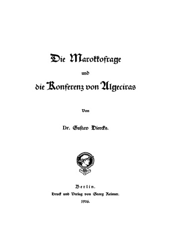 Die Marokkofrage und die Konferenz von Algeciras