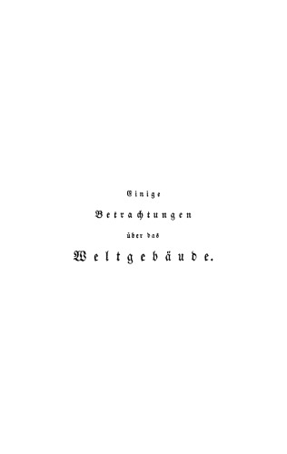 Einige Betrachtungen über das Weltgebäude