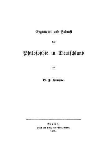 Gegenwart und Zukunft der Philosophie in Deutschland