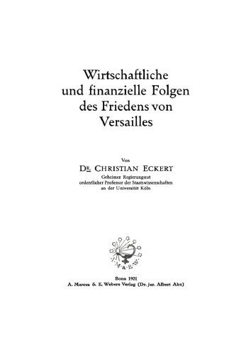 Wirtschaftliche und finanzielle Folgen des Friedens von Versailles