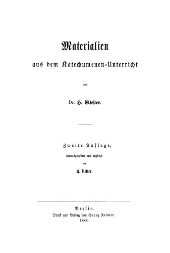 Materialien aus dem Katechumenen-Unterricht