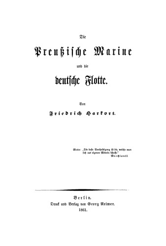 Die preußische Marine und die deutsche Flotte
