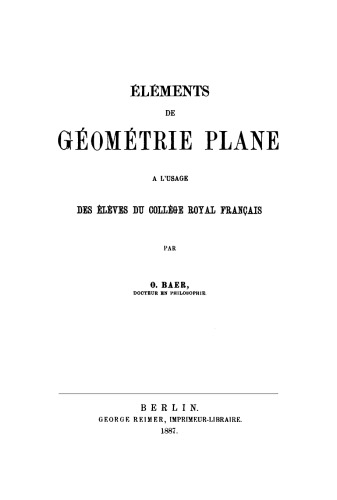 Éléments de géométrie plane à l'usage des éléves du collége royal francais