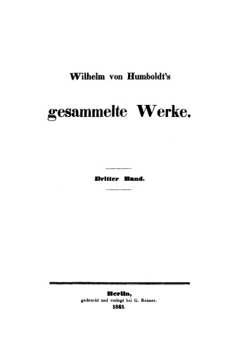 Gesammelte Werke: Band 3