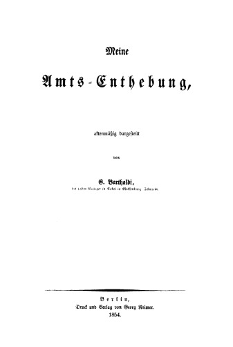 Meine Amts-Enthebung