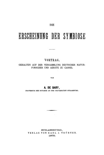 Die Erscheinung der Symbiose: Vortrag