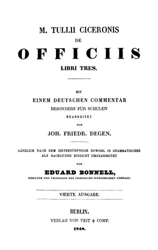 M. Tullii Ciceronis De Officiis: Libri tres
