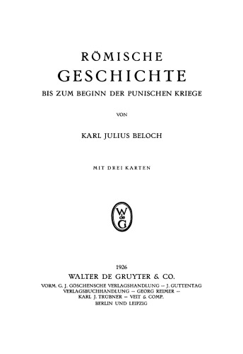 Römische Geschichte bis zum Beginn der Punischen Kriege