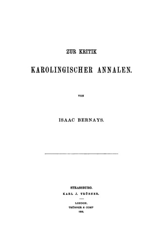 Zur Kritik Karolingischer Annalen