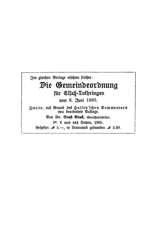 Die Jagd- und Vogelschutz-Gesetzgebung in Elsaß-Lothringen