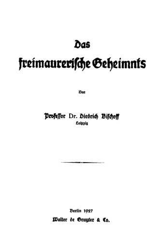 Das freimaurerische Geheimnis