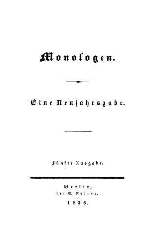 Monologen: Eine Neujahrsausgabe
