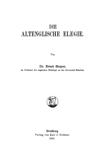 Die altenglische Elegie