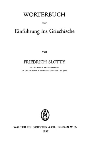 Wörterbuch zur Einführung ins Griechische