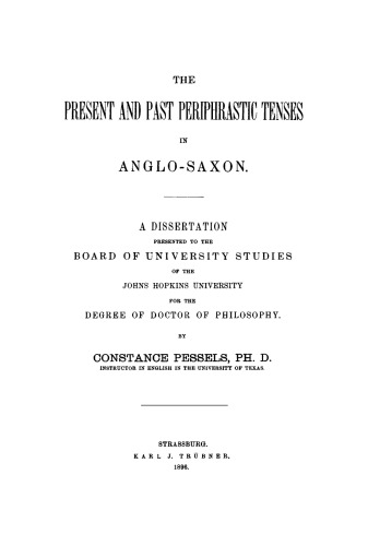 The present and past periphrastic tenses in Anglo-Saxon