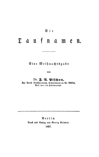 Die Taufnamen: Eine Weihnachtsgabe