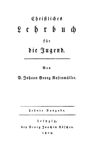 Christliches Lehrbuch für die Jugend