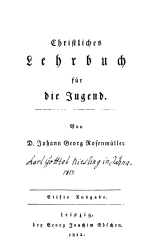 Christliches Lehrbuch für die Jugend