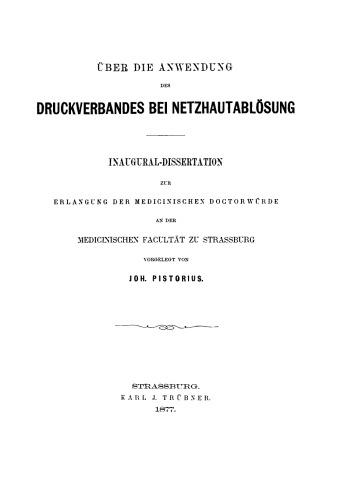 Über die Anwendung des Druckverbandes bei Netzhautablösung