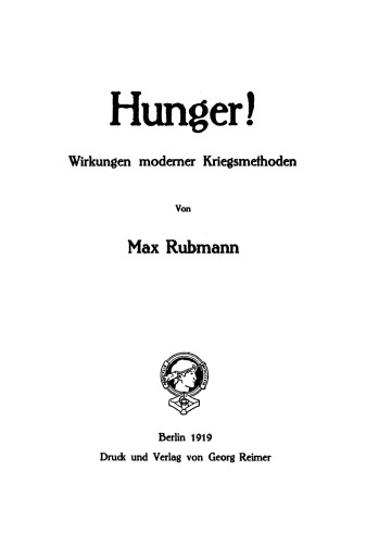 Hunger!: Effects of modern war methods