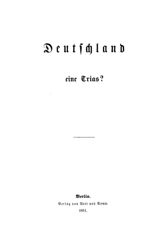 Deutschland eine Trias?