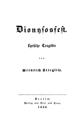Dionysosfest: Lyrische Tragödie