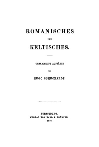Romanisches und keltisches: Gesammelte Aufsätze