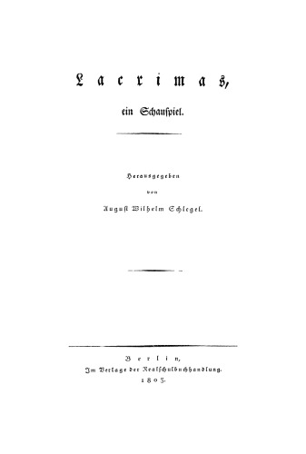 Lacrimas: Ein Schauspiel
