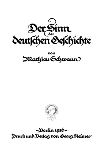 Der Sinn der deutschen Geschichte
