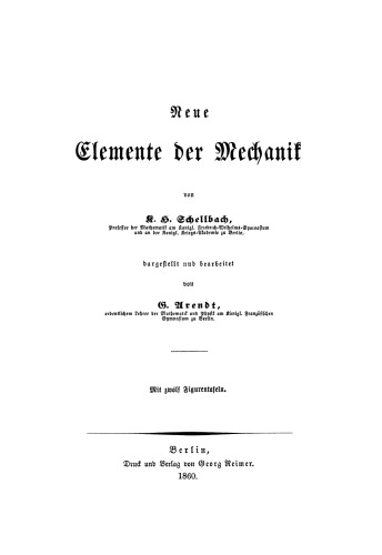 Neue Elemente der Mechanik