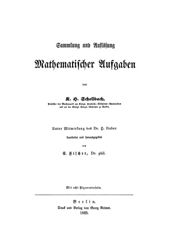 Sammlung und Auflösung mathematischer Aufgaben