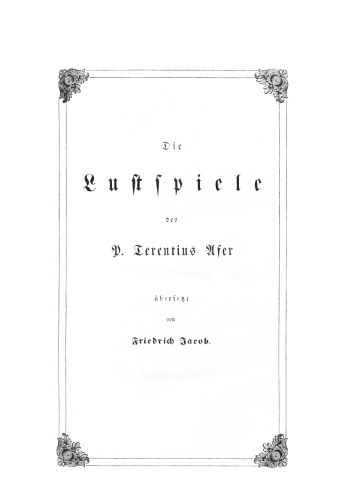 Die Lustspiele des P. Terentius Afer