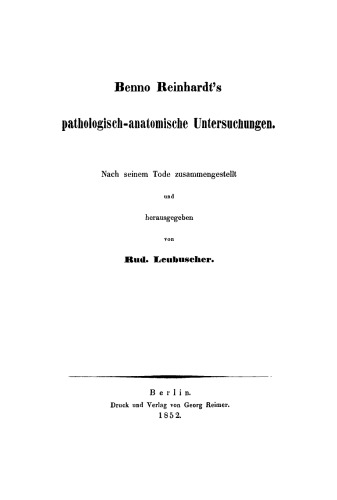 Pathologisch-anatomische Untersuchungen