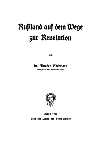 Russland auf dem Wege zur Revolution
