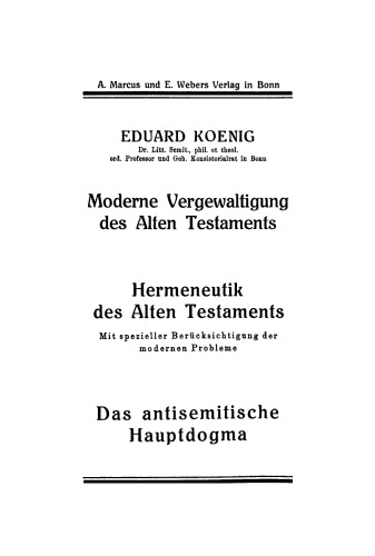 Der Prediger Salomo: Neu übersetzt und auf seinen Gedankengang untersucht