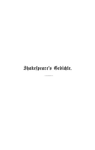 Shakespeare’s Gedichte