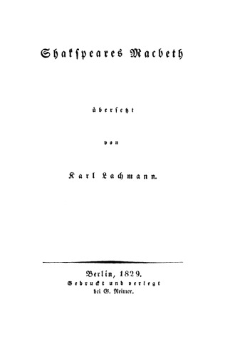 Shakspeare’s Macbeth